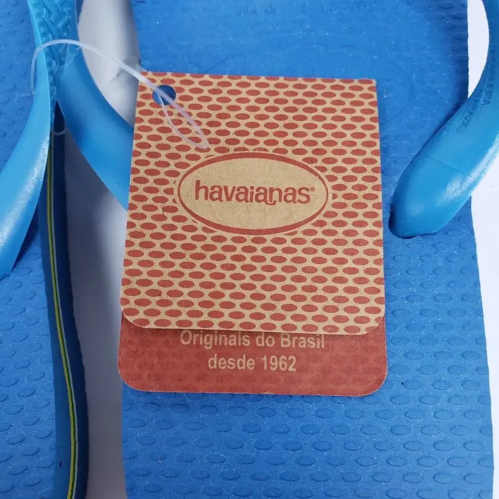 Havaianas Originals Youth Size 6Y Turquoise Blue Slip On Flip Flop Sandals